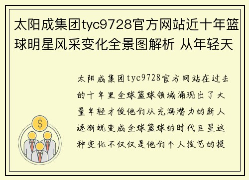 太阳成集团tyc9728官方网站近十年篮球明星风采变化全景图解析 从年轻天才到时代巨星的蜕变 - 副本